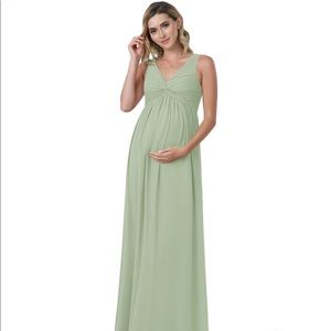Azazie Bridesmaide Dress Madison Maternity in Dusty Sage